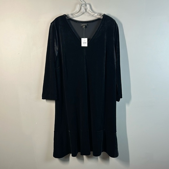 NWT J. Jill Wearever Velvet Flounced Hem Dress Size Large - Picture 2 of 14